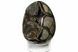 Septarian Dragon Egg Geode - Black Crystals #123069-2